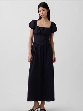 NWT - Gap Linen-Blend Drop-Waist Maxi Dress